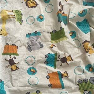 Animal Safari baby crib sheets 52” x 28”